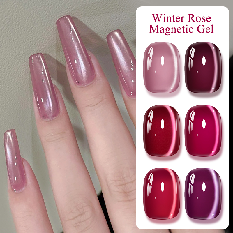 Resin Art Rose - Roze Winter Rose Cat Magnetische Gel