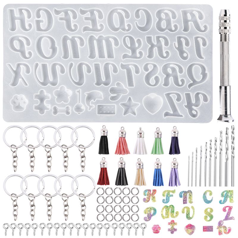 Resin Art Alphabet - Alfabet sleutelhanger mallen alfabet hars siliconen