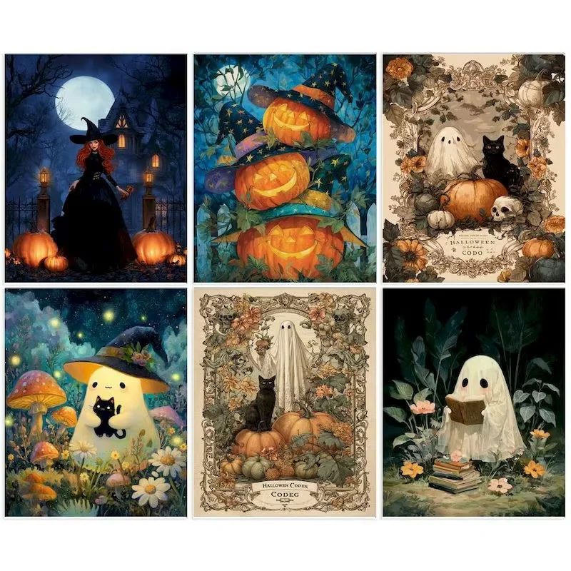 Resin Art Work - Diamant schilderij De duivel Halloween mozaïek