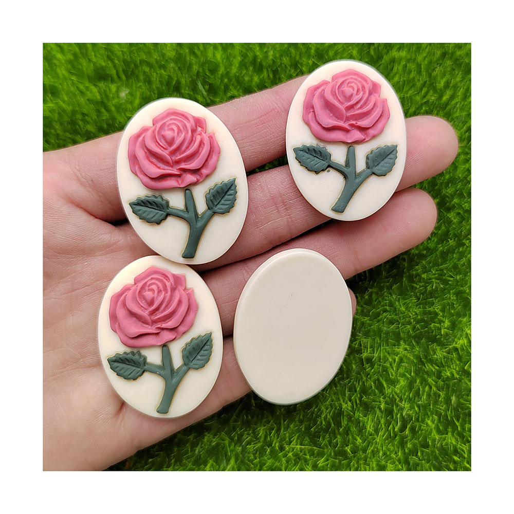 Resin Art Alphabet - Ovale Vorm Plaksteen Resin Flower Rose