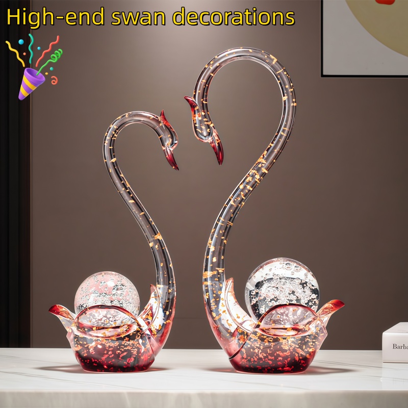 Resin Art Wedding Gift - Luxe hars zwaan beeldje paar standbeeld