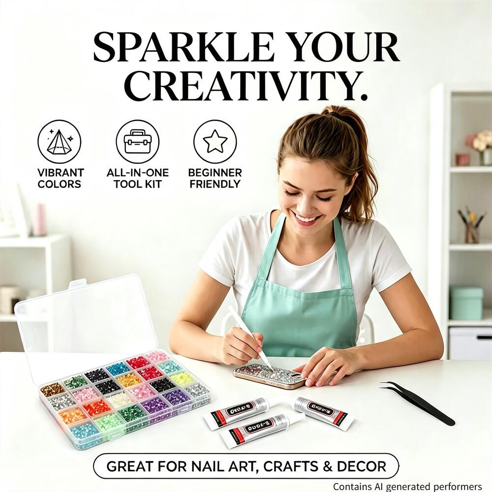 Resin Art Case - Multicolor 3mm Flatback Hars Strass Steentjes