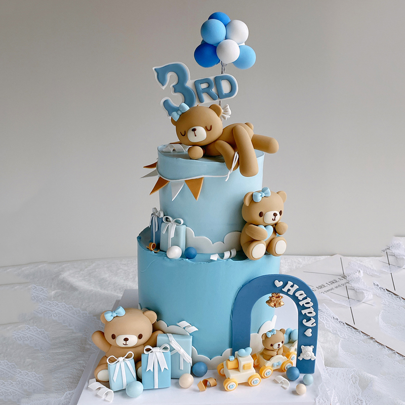 3D Roze Blauwe Beer Taarttoppe - Resin Art Baby recensie en prijs