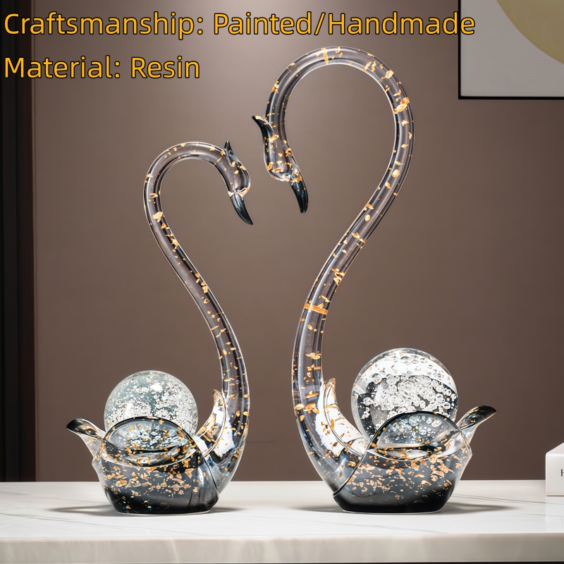 Luxe hars zwaan beeldje paar s - Resin Art Wedding Gift recensie en prijs